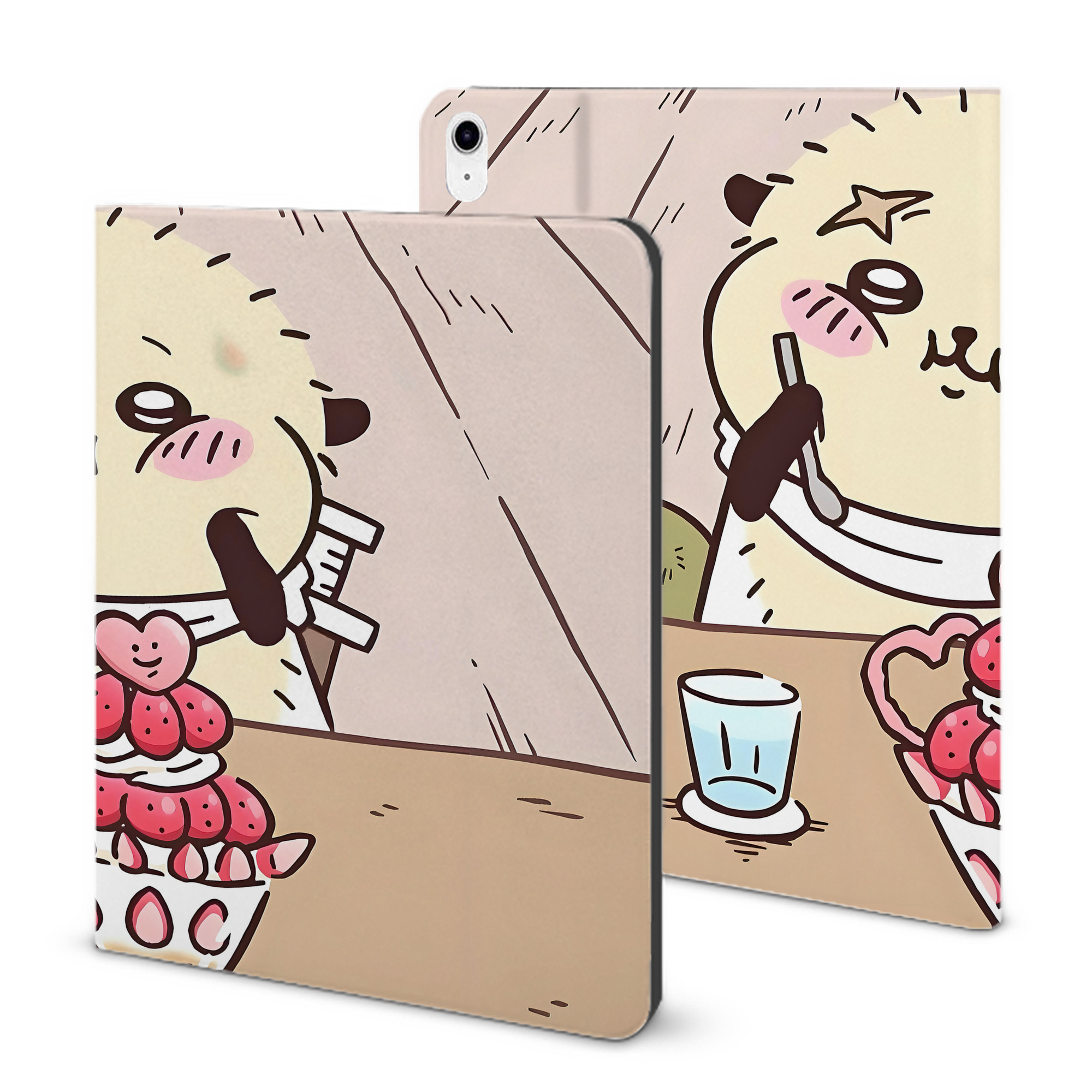 （画像用） ちいかわ Chii-kawa IPad ケース ブック型 PUレザー TPU 耐衝撃 軽量 薄型 ペン収納なし 全面保護 IPad 各モデル対応